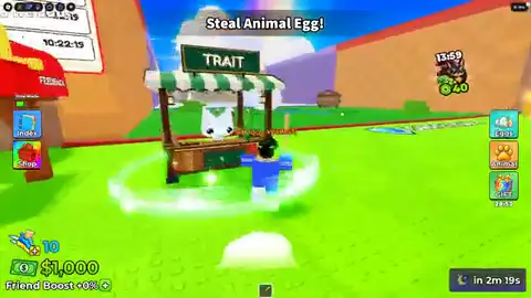 Steal Animal Egg Duck Pond with a white duck and take-from-animals HUD