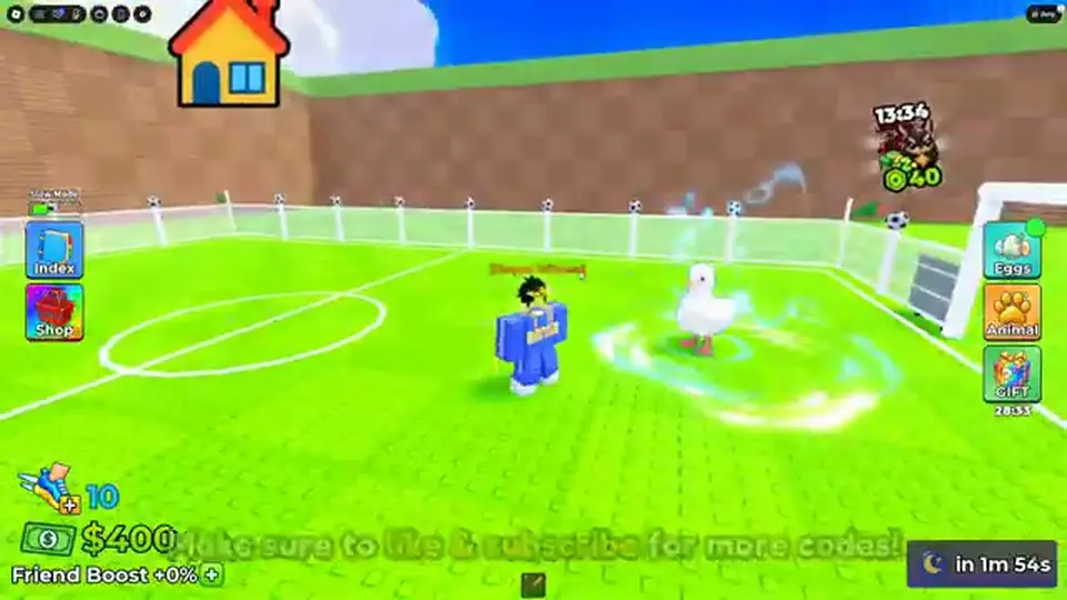 Steal Animal Egg hatch area with a duck pet beside the player
